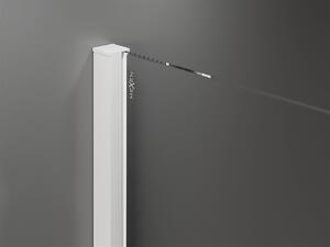 Mexen Velar, sprchový kút s posuvnými dverami 90(dvere) x 75(stena) cm, 8mm číre sklo, biela, 871-090-075-01-20