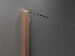 Mexen Velar, sprchový kút s posuvnými dverami 140(dvere) x 100(stena) cm, 8mm číre sklo, medená matná, 871-140-100-01-65