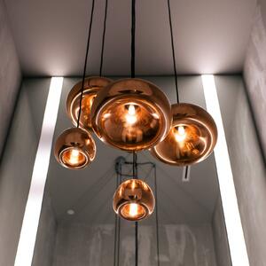 Tom Dixon LED závesné svietidlo Void mini, meď, Meď, Obývacia izba / jedáleň, Meď, Dizajn, Závesné svietidlo