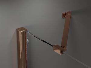Mexen Velar Duo, sprchový kút s posuvnými dverami 100(dvere) x 100(dvere) cm, 8mm číre sklo, ružové zlato profil, 871-100-100-02-60