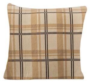 Mikroplyšová obliečka na vankúšik PLAID 45x45 cm, krémová