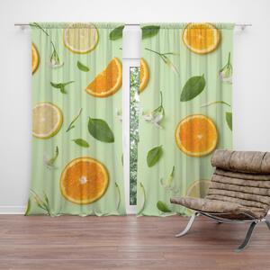 Sablio Záves Citrus a kvet: 2 ks 140x250 cm