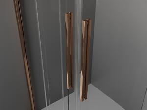 Mexen Velar Duo, posuvné dvere do otvoru 140x200 cm, 8mm číre sklo, ružové zlato, 871-140-000-02-60