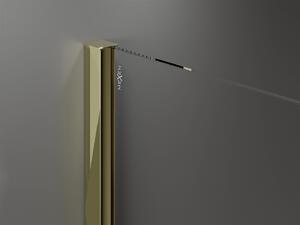 Mexen Velar, sprchový kút s posuvnými dverami 100(dvere) x 70(stena) cm, 8mm číre sklo, zlatá lesklá, 871-100-070-01-50