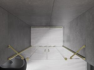 Mexen Velar Duo, posuvné dvere do otvoru 160x200 cm, 8mm číre sklo, zlatá matná, 871-160-000-02-55