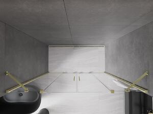 Mexen Velar Duo, posuvné dvere do otvoru 170x200 cm, 8mm číre sklo, zlatá matná, 871-170-000-02-55