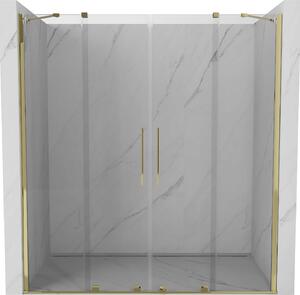 Mexen Velar Duo, posuvné dvere do otvoru 180x200 cm, 8mm číre sklo, zlatá lesklá, 871-180-000-02-50