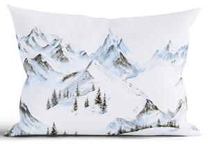 Vianočná bavlnená obliečka na vankúš Renforcé 40 × 60 cm – Hory