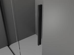 Mexen Velar, posuvné dvere do otvoru typ Walk-In 130 cm, 8mm číre sklo, čierna matná, 871-130-000-03-70