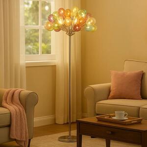 Stojacia lampa GRAPE, chróm + farebné sklo