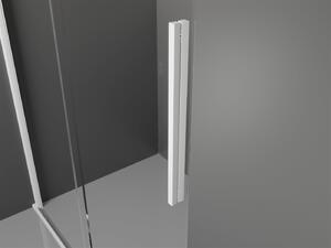 Mexen Velar, sprchový kút s posuvnými dverami 90(dvere) x 75(stena) cm, 8mm číre sklo, biela, 871-090-075-01-20