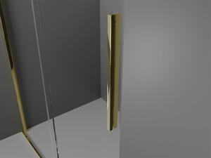 Mexen Velar, posuvné dvere do otvoru typ Walk-In 130 cm, 8mm číre sklo, zlatá lesklá, 871-130-000-03-50