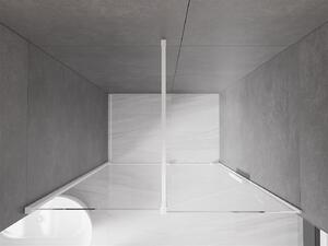 Mexen Velar, posuvné dvere do otvoru 130x200 cm, 8mm číre sklo, biely profil, 871-130-000-01-20