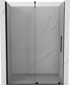 Mexen Velar, posuvné dvere do otvoru 130x200 cm, 8mm číre sklo, čierna matná, 871-130-000-01-70