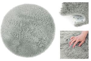 Neutrálny svetlo sivý protišmykový okrúhly koberec