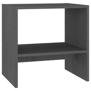Nočný stolík sivý 40x30,5x40 cm borovicový masív