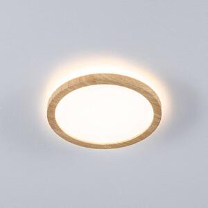 Paulmann LED panel Atria Shine, Ø 19 cm, drevo, IP44, 3000 K, zapnutie/vypnutie, Svetlé drevo, Pracovňa / Kancelária, Plast, Moderný, Závesné svietidlo