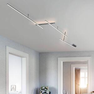 Trio Lighting Otočné stropné LED svetlo Indira, stmievač nikl, Hliník / sivá / zinok, Obývacia izba / jedáleň, kov, Moderný, Stropné svetlo