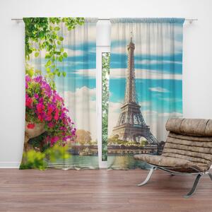 Sablio Záves Paríž Eiffelova veža Mraky: 2ks 140x250cm