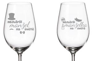 Dekorant Poháre na víno pre manžela a manželku NAJLEPŠIE NA SVITE