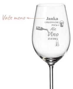 Dekorant Vtipný pohár na víno UPRATOVANIE POČKÁ 350 ml 1 ks
