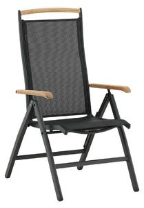 Panama polohovateľná stolička čierna / teak