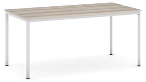 Jedálenský stôl, 160x80 cm, sivá podnož, dub prírodný