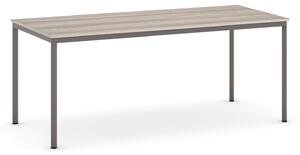 Jedálenský stôl, 1800 x 800 mm, tmavo sivá podnož, dub prírodný
