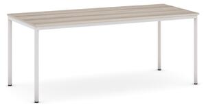 Jedálenský stôl, 1800 x 800 mm, sivá podnož, dub prírodný