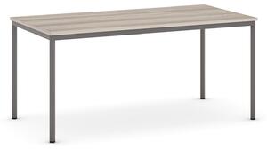Jedálenský stôl, 1600 x 800 mm, tmavo sivá podnož, dub prírodný