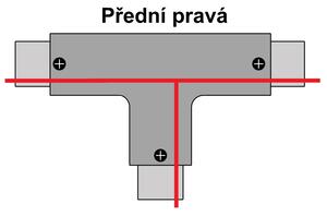 T spojka pre vstavanú 3F lištu Vyberte variantu Pravá predná biela – Vonkajší LED reflektory (halogény) > LED reflektory lištové