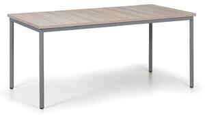 Jedálenský stôl TRIVIA, tmavo sivá podnož, 1600 x 800 mm, dub prírodný
