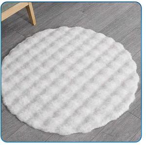 Okrúhly Bublinový koberec Rabbit Bubble 120 cm biely plyšový