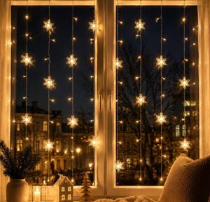 Vianočný LED záves so snehovými vločkami 95 LED