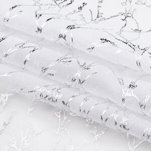 FLHF Dekoračná záclona Twigs, s krúžkami, strieborno šedá Rozmer: 140x250
