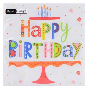 Happy B-DAY Colour 33x33cm 227420 - Servítky
