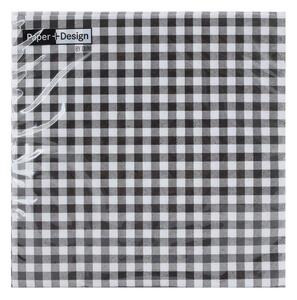 New vichy black 33x33cm 227452 - Servítky