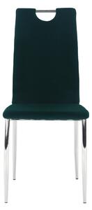 KONDELA Jedálenská stolička, smaragdová Velvet látka/chróm, OLIVA NEW