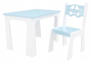 Vulpi Detská stolička so stolíkom Auto s úložným priestorom Farba: biela