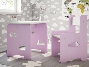 WoodStar Dizajnový detský stolík a stolička obláčik 3v1 Farba: sivá