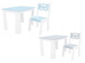 Vulpi Detská stolička so stolíkom Auto s úložným priestorom Farba: biela