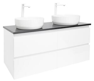 Kúpeľňová skrinka s umývadlom SAT B-Way 119x50x45 cm biely lesk BWAY2120WTK2BB