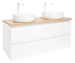 Kúpeľňová skrinka s umývadlom SAT B-Way 119x50x45 cm biely lesk BWAY2120WDOAKU2B