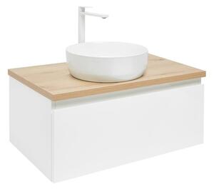 Kúpeľňová skrinka s krycou doskou SAT B-WAY 79x30x45 cm biely lesk BWAY80WDOAKU2B