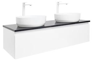 Kúpeľňová skrinka s krycou doskou SAT B-Way 119x30x45 cm biela lesk BWAY120WU2B2B