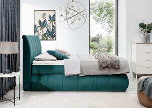 Drevko Čalúnená posteľ Vincenzo - Rivera 36 - 140 x 200 cm, Zelená
