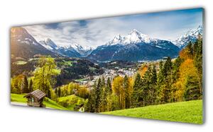 Nástenný panel  Sklenená alpy príroda 125x50 cm