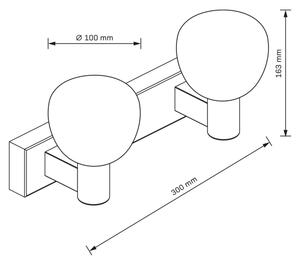 Kúpeľňové nástenné svietidlo POLA 2xG9/5W/230V IP44 čierne/číre