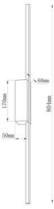 LED nástenné svietidlo AISHA LED/12W/230V 4000K 80 cm čierne