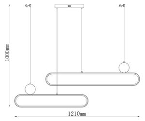 LED luster na lankách FLORENTYNA LED/48W/230V 4000K zlatá/čierna